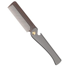 Stainless Steel Folding Comb, Pocket Comb for Men Small Pack of 1 , Black