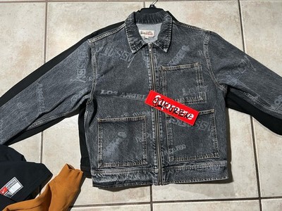 Stussy WORLDWIDE ZIP WORK JACKET denim jacket Size: S Men | eBay