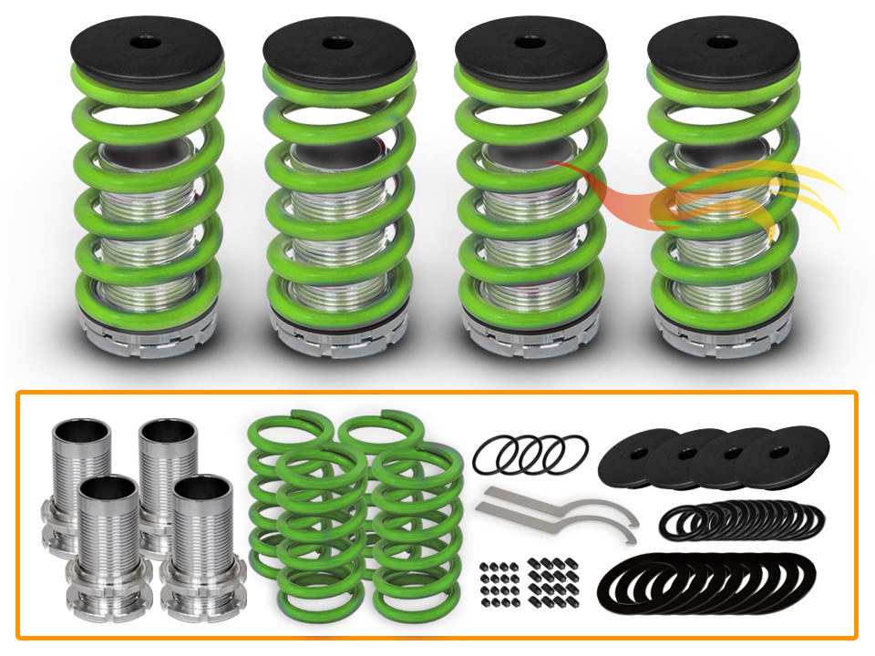 JDM GREEN Lowering Adjustable Coilover Coil Springs Kit For 95-99 Eclipse All