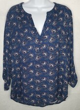 Daniel Rainn Blue 3/4 Sleeve Blouse Size L
