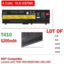LOT 30Pc 55 Battery For Lenovo ThinkPad T410 T420 T510 T520 W510 W520 5200mAh