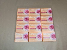 12 PK Caress Daily Silk Soap Bars White Peach & Orange Blossom 3.15 oz Old Form.