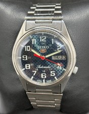 Vintage Seiko 5 Automatic Movement Japanese Brand Wrist Watch Blue Dial