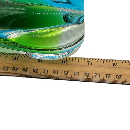 Kunstglas Somerso blau grün Hund klarer Boden Briefbeschwerer - Bild 8 von 10