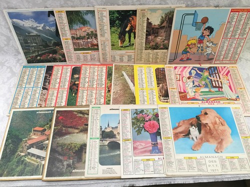 LOT DE 16 ANCIENS CALENDRIERS COLLECTOR VINTAGE ALMANACH DES P.T.T. RETRO ART - Imagen 1 de 8
