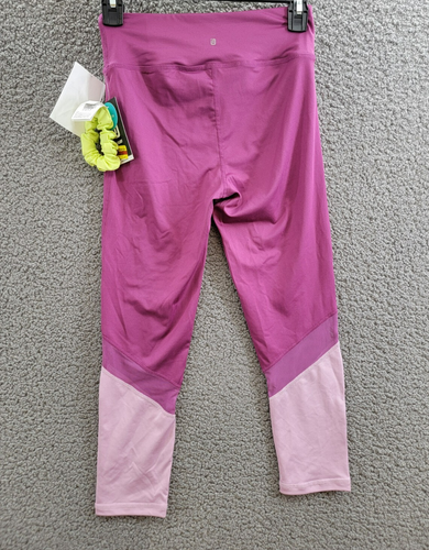 ID Ideology Colorblocked Mesh 7/8 Length Leggings & Scrunchy Girls M Berry Frost - Picture 14 of 19