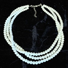 Fashion Layered Necklace with White Beads Pearl Like Imitation