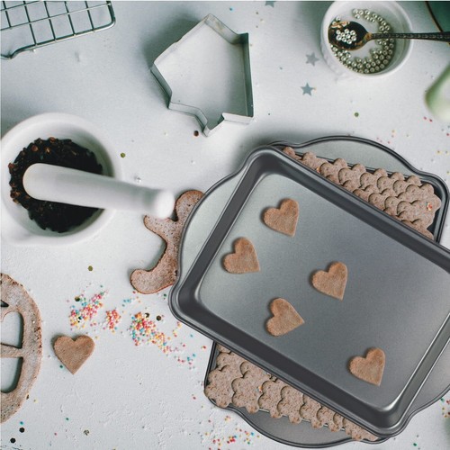 2 Pack Nonstick Baking Sheet 15 X 10 Inch Jelly Roll Pan And Cookie Baking Tray - Picture 8 of 9