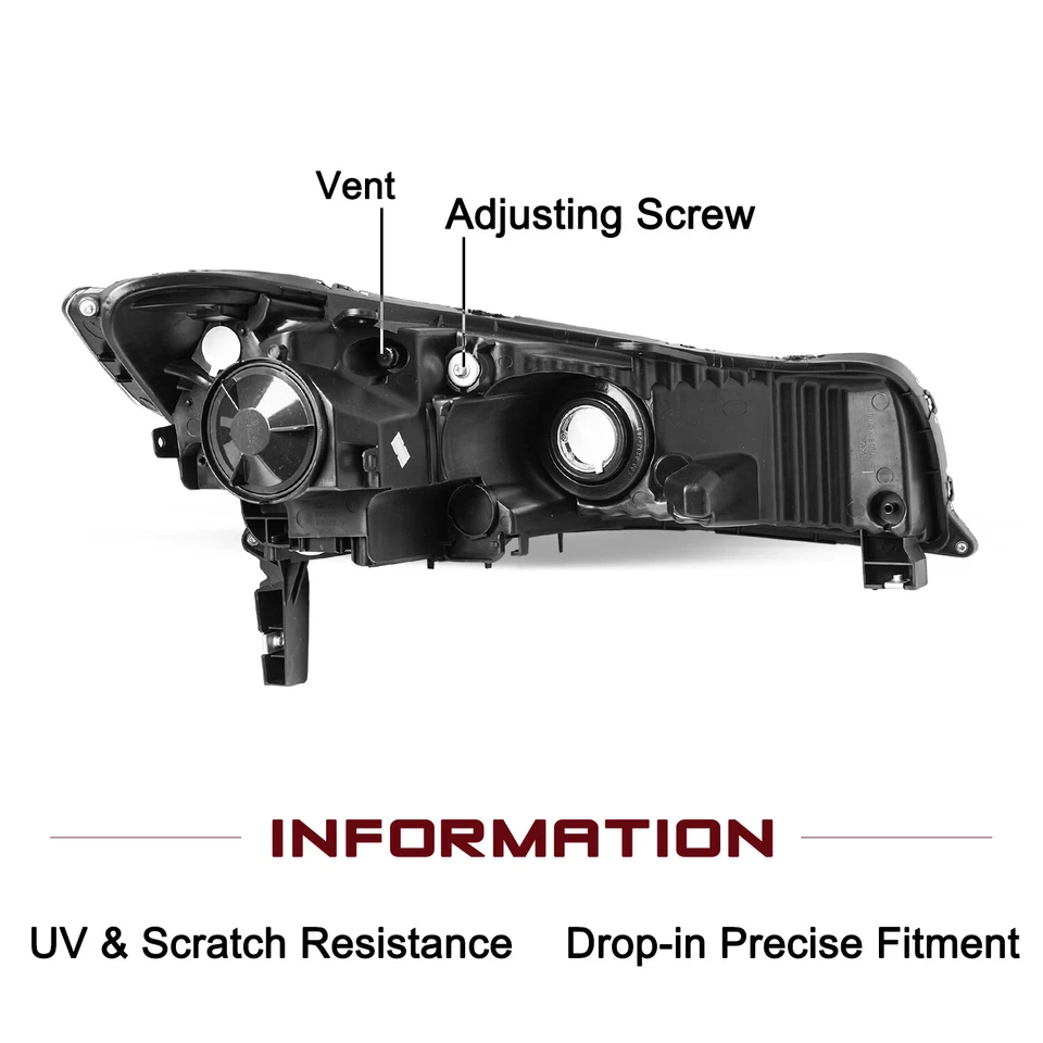 Par de montaje de faros HID para sedán Acura TL 2009 2010 2011 2012 2013 2014 Foto 3 de 4