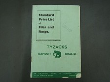 W Tyzack & Sons tools 1955 original files & rasps price list catalogue 14 page