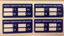 4 x HGV LGV Truck Lorry Vehicle Cab Height Indicator Warning Sticker Stickers