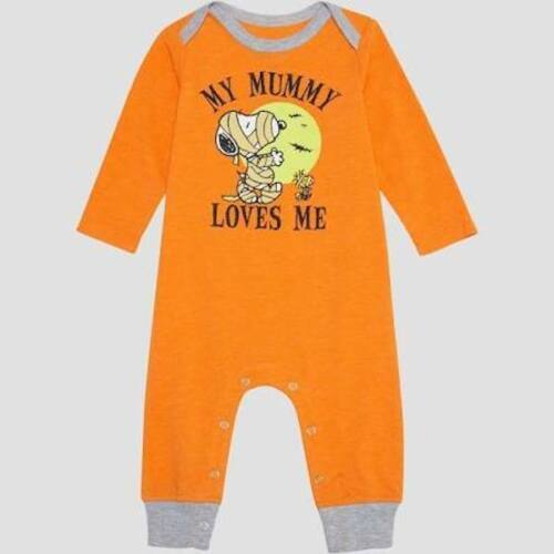 Mameluco de bebé Halloween Peanuts Snoopy & Woodstock My Mummy Loves Me 6-9 meses - Imagen 1 de 1