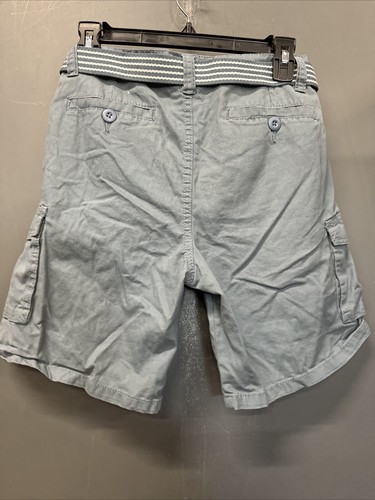 Ring Of Fire Gray Blue Cargo Shorts Men’s Size 14 With Blue Stripped Belt - Picture 7 of 7