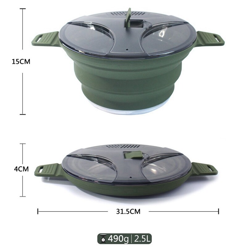 Réchaud Plein Air Pot Pliable Silicone Povhhee - Casserole Camping Acier Inoxydable Vert Récipient Camping Acier Inoxydable Réchaud Plein Air Pot Pliable Silicone Povhhee - Casserole Camping Acier Inoxydable Vert Récipient Camping Acier Inoxydable