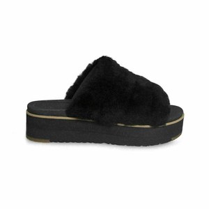 UGG FLUFF YEAH SANDAL BLACK SHEEPSKIN SLIDE WOMEN'S SLIPPERS SIZE US 9 NEW 191142791717 | eBay