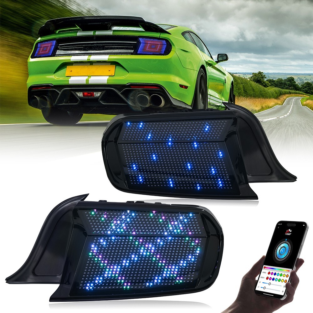 Smoked RGB LED Sequential Tail Lights for Ford Mustang Euro 2015-2023