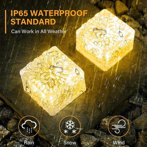 Square Solar Ice Brick Buried Lamp 1.2v 1w 6led Lights Cube With Led Light Warm - Picture 5 of 8