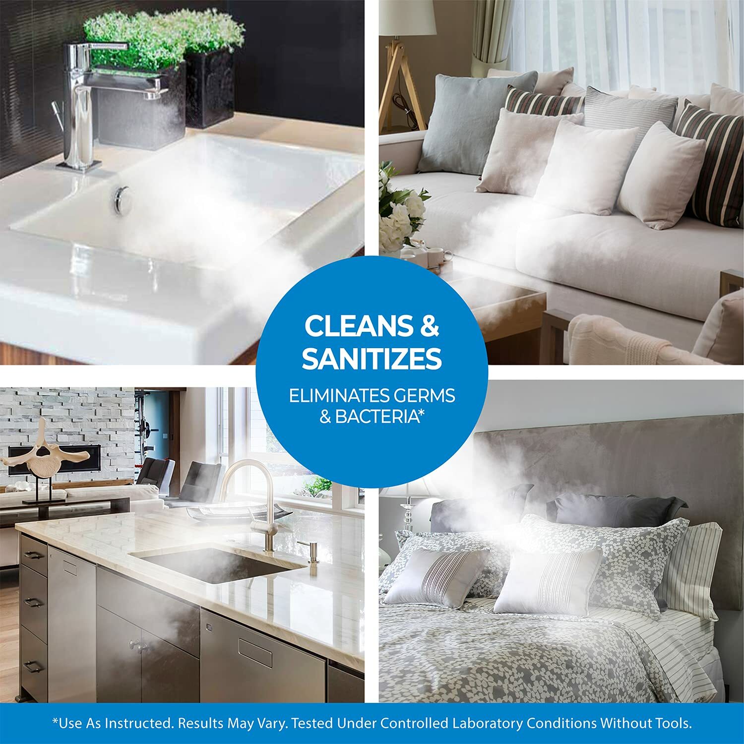 PurSteam Handheld Pressurized Steam Cleaner 9 Tools Car Leather Window