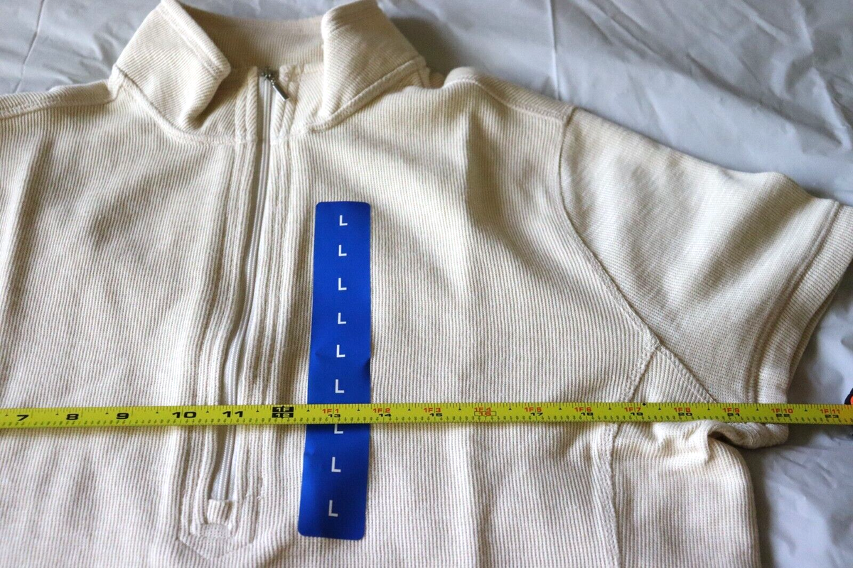 Legendary Outfitters Women's Quarter Zip Knit Dress w/ Pockets Size L Cream  NEW | eBay