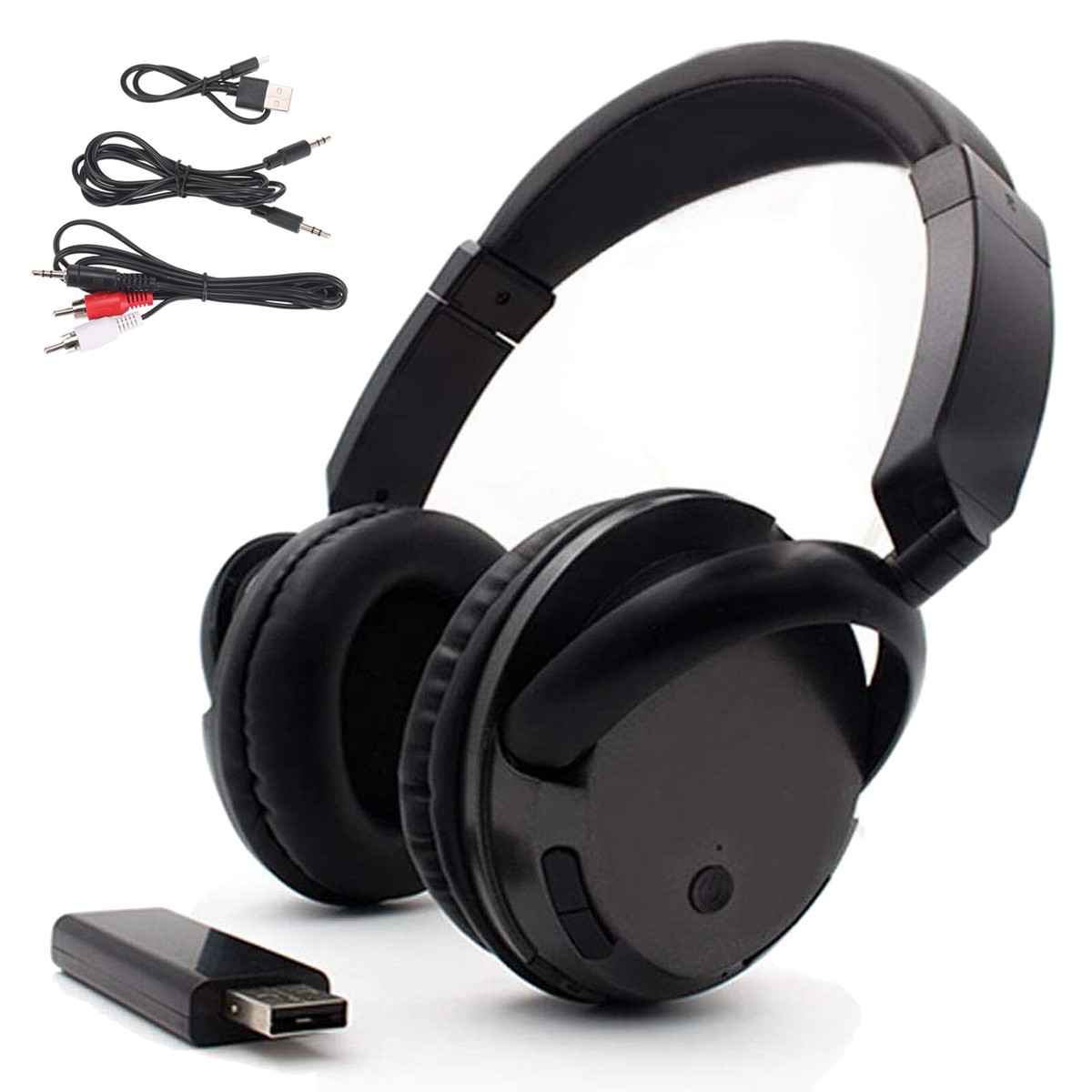 Wireless Headphone RCA Wired Headset W/ USB Transmitter