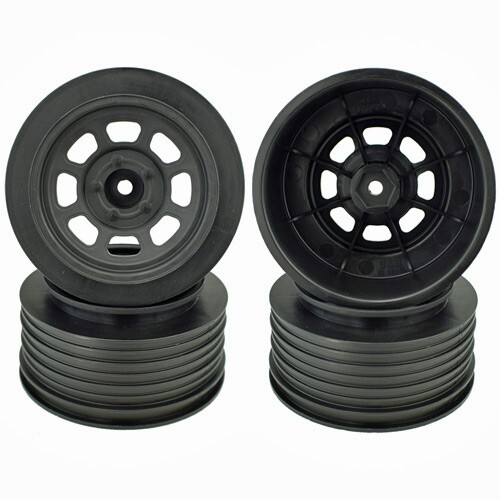 DE RACING SPEEDWAY SC Wheels TRAXXAS SLASH FRONT 19mm Backspacing Black DS-4FB - Picture 1 of 1