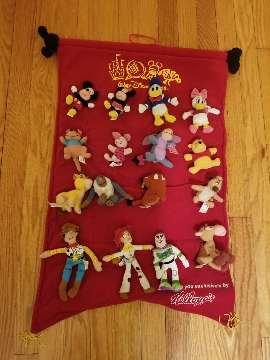 Kelloggs Walt Disney World Set Of 16 Mini Bean Plush With Display  display picture 1