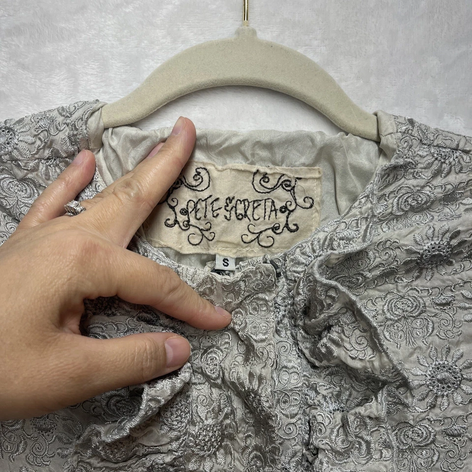 Pete & Greta Johnny Was Ruffle Dress Women’s S Silk Baby Doll Coquette Cottage - Image 3 of 4