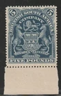 RHODESIA, BSAC, SG 92, 5 POUNDS,  WITHOUT GUM AS USUAL, ATTEST COPY DIENA, SEE!