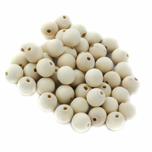 50pcs Natural Wooden Unpainted Craft Round Ball Beads 20mm - Picture 10 of 10