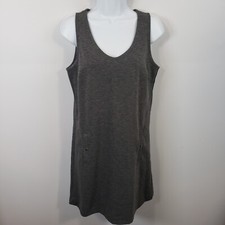 Gap Dress Women S Small Heather Grey Shift Midi Sleeveless V-Neck Business/ A242