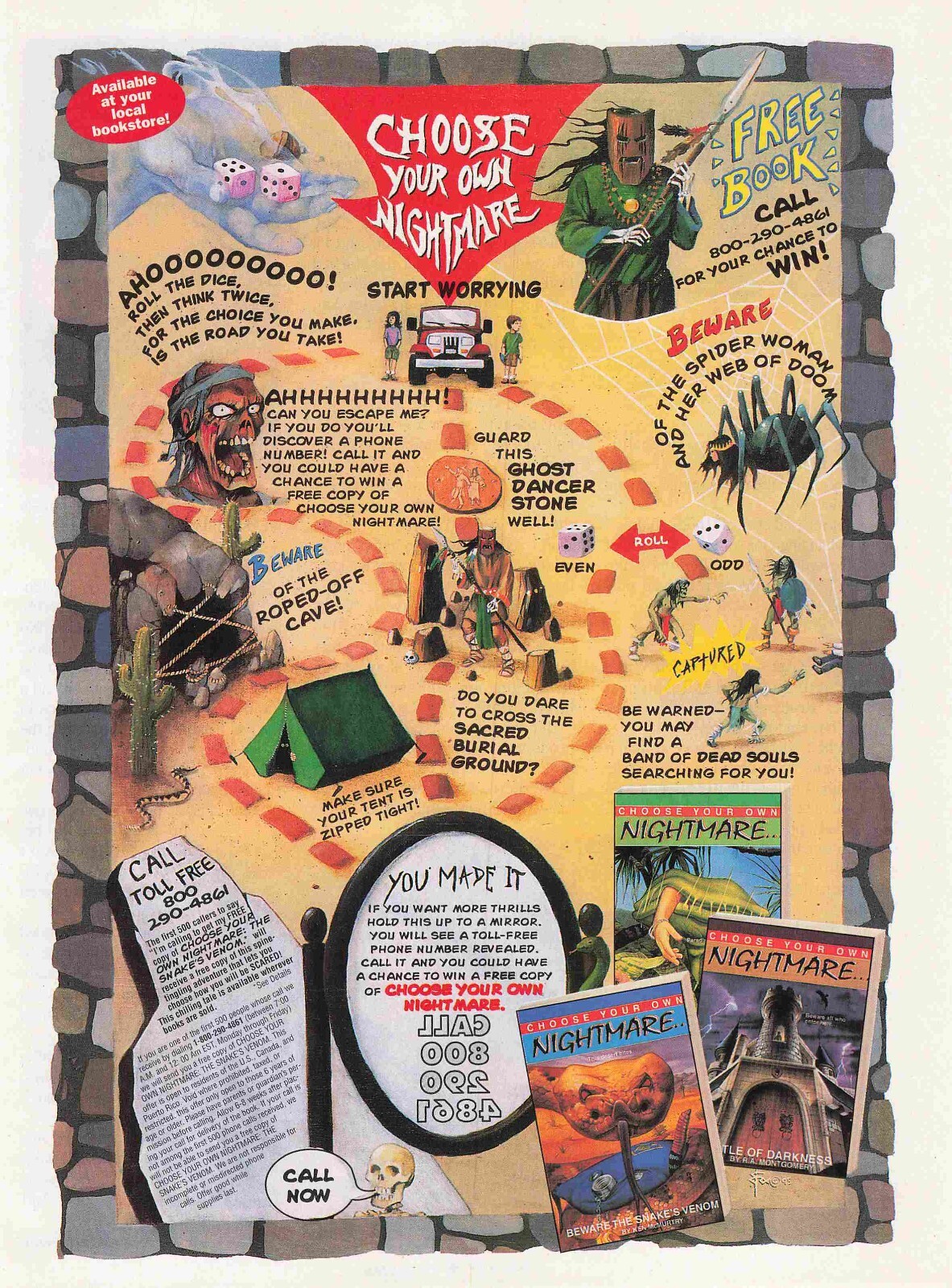 Choose Your own Nightmare Book 1990s Vtg Print Ad 8x11 Wall Poster Art |  eBay
