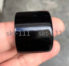 Certified Grade A Natural hetian Black Nephrite Jadeite Jade Ring 22-23 man