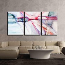 Wall26 - Abstract Picture Painted by Paints - Canvas Wall Art - 16"x24"x3 Panels
