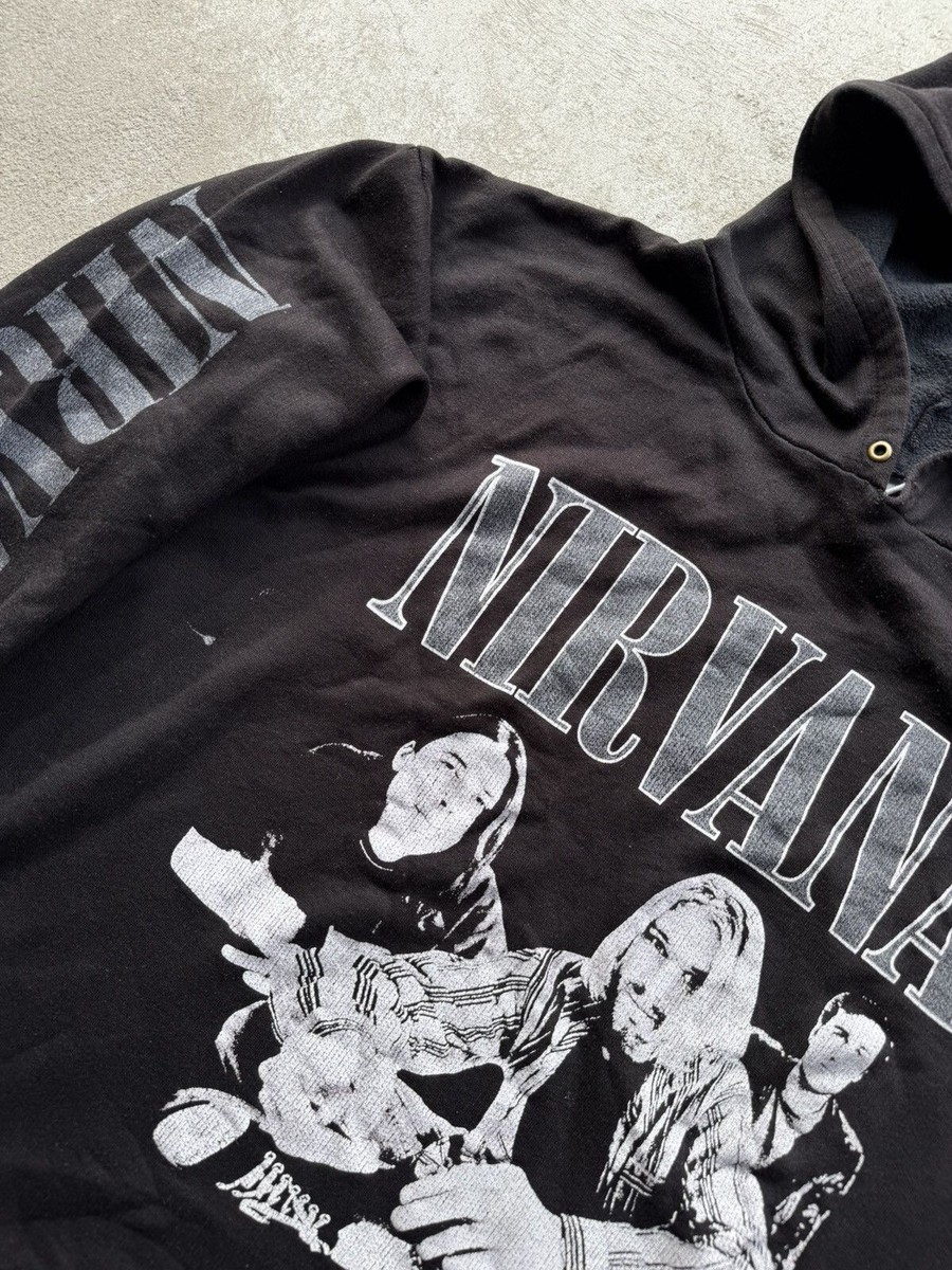 Vintage 90s Rare Nirvana Band Hoodie Kurt Cobain Grunge Hype Vintage 90s Rare Nirvana Band Hoodie Kurt Cobain Grunge Hype