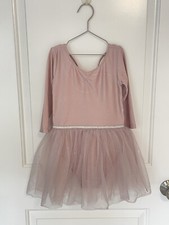 NWT H M Girls Tulle-skirt Dance Dress Pinkish Grey US 6X/7