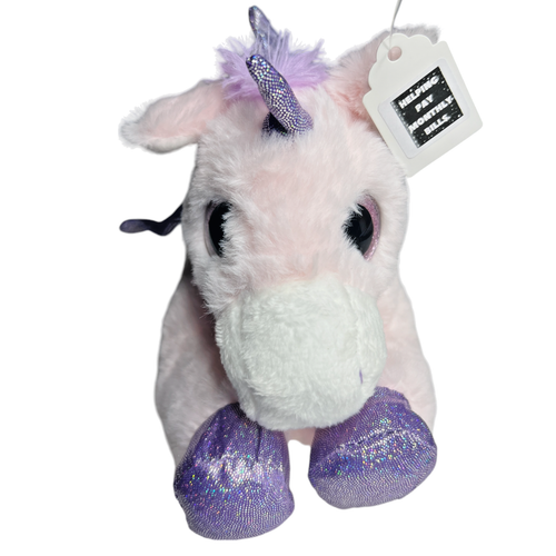 NEW Flying Unicorn Wings Plush Stuffed Animal Soft Toy Pink Iridescent Lovey - Picture 5 of 12