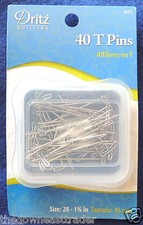 40pc T PINS for Quilting Size 1-3/4" Long Prym Dritz 102Q Needlecraft NIP