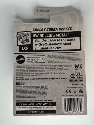 2024 Hot Wheels Shelby Cobra 427 S/C HW Rolling Metal "L" Case "ZAMAC" Lot of 2 - Picture 13 of 19