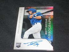 MATT SZCZUR CUBS 2015 PRIZM ROOKIE CERTIFIED SIGNED AUTOGRAPHED BASEBALL CARD