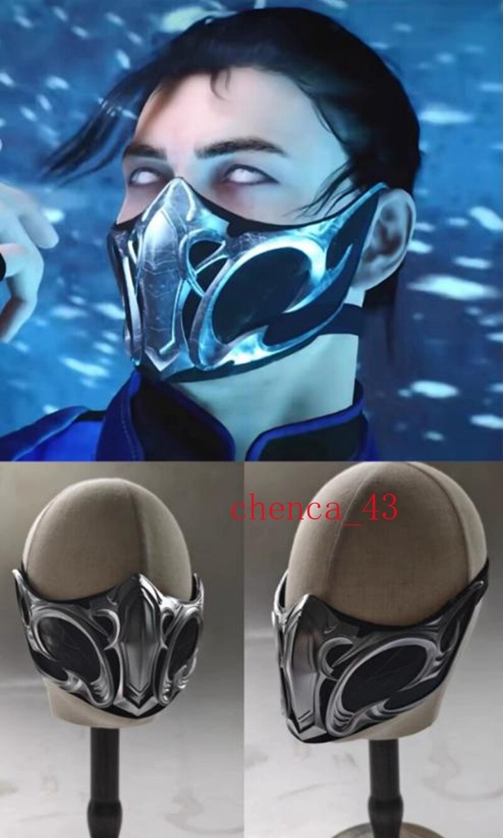 Mortal Kombat NOOB SAIBOT Half Mask Sub-Zero Cosplay Prop FRP Mask