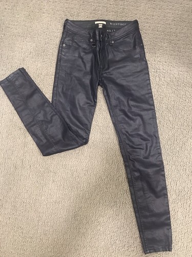 Coated/Wax Skinny Ankle Jeans Size 28 