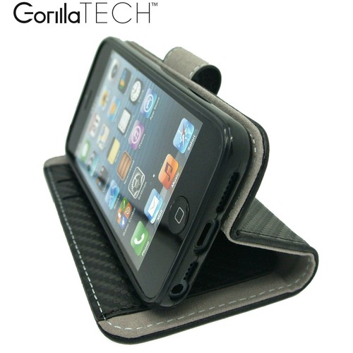 Apple iPhone 6S / 6 Carbon Fiber Flip Wallet Stand Book Cover Luxury Case - Zdjęcie 9 z 12