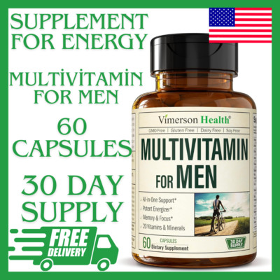 *Multivitamin for Men, Supplement for Energy, Focus and Performance.60 Capsules*