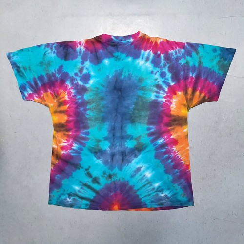 90s PEACE SIGN SYMBOL Tie Dye Tshirt EYE DYE Tee MUSHROOM Psychedelic Sz XL - Picture 6 of 7