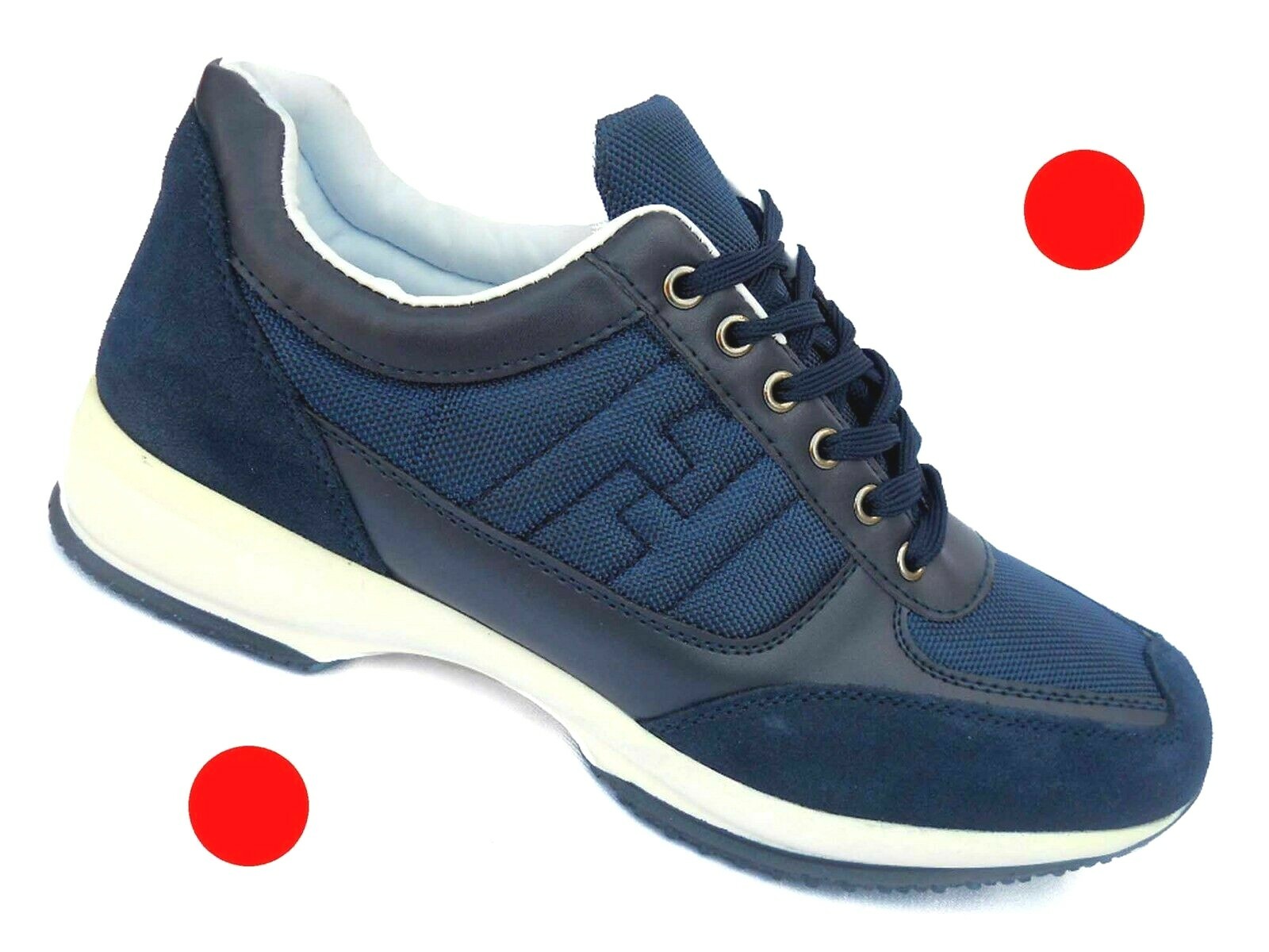 Scarpe da Uomo Sneakers Sportive Eleganti Casual Nero Blu classico 40 A 45
