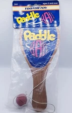 NOS Vintage Paddle ball classic kids toy activities Tootsie Toy 1987 NEW y1