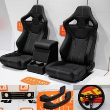 LUCARI style 1 kit seats cubby box steering wheel grille For Land Rover Defender