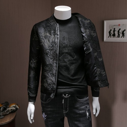 Moda para hombres Chaquetas de béisbol Cinta Herramientas Prendas exteriores Cuello alto Hip Hop - Imagen 11 de 14