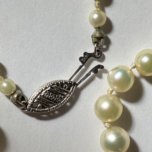 Necklace Akoya Japanese Pearl Grade AAA Graduated Pearl 3-7mm 14k White Gold - Picture 7 of 24