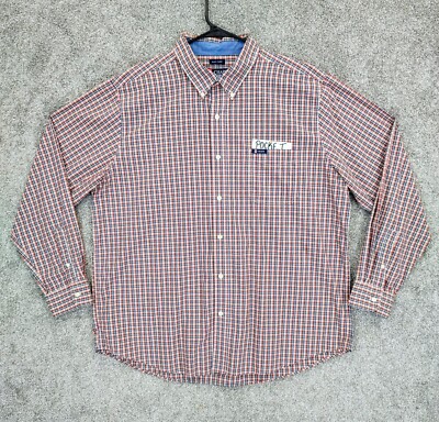 Men's 2XL Button Up Shirt Plaid Pocket Breathable Pleated Moisture Wicking Chaps